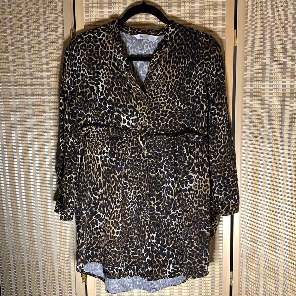 Zara cheetah print tunic or short dress size XS